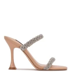 Nine West Zippy Heeled Slide Sandals